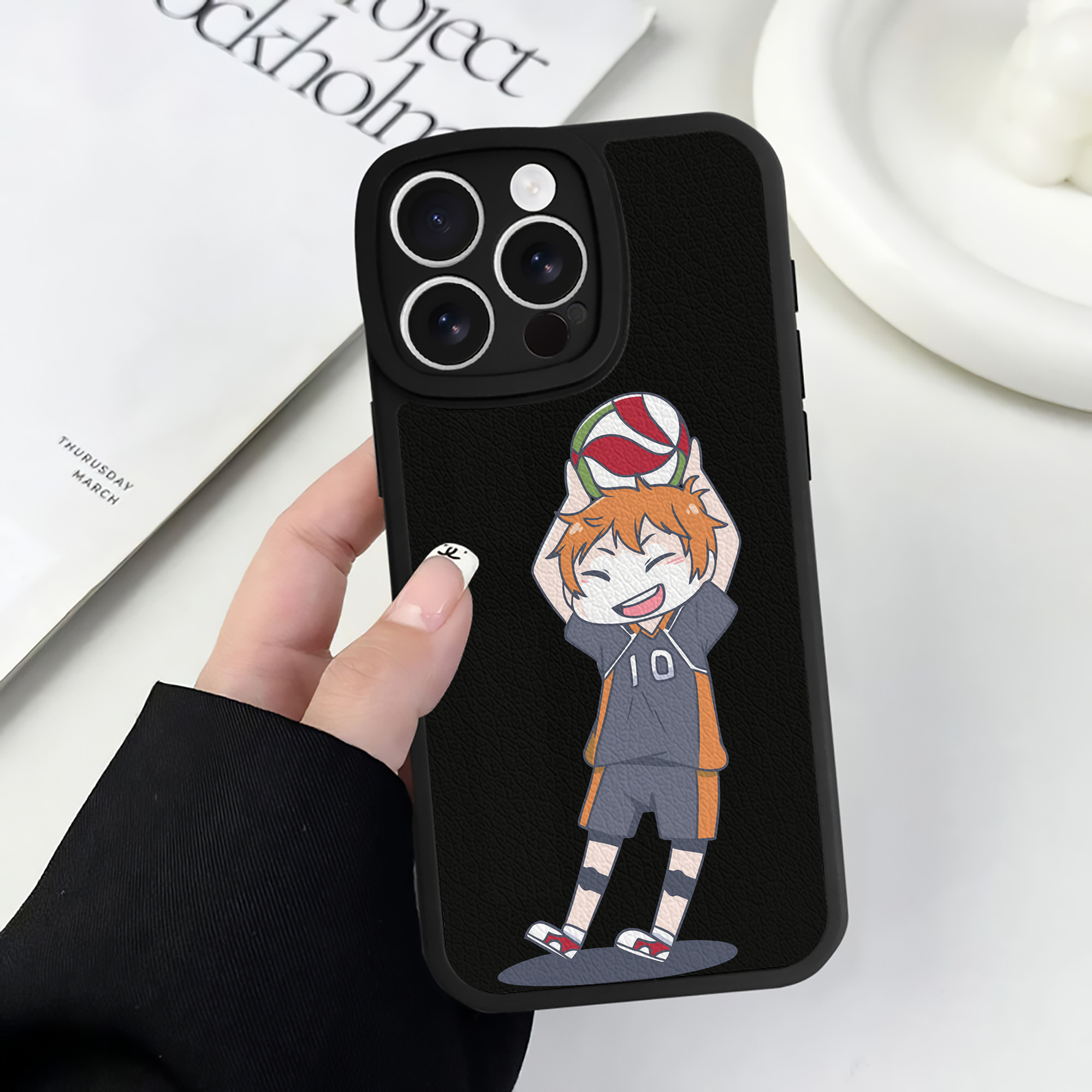 （画像用） ハイキュー!! Haikyu!! 【iPhone 16シリーズ対応】シリコンスマホケース（レザー調） 材質：シリコン